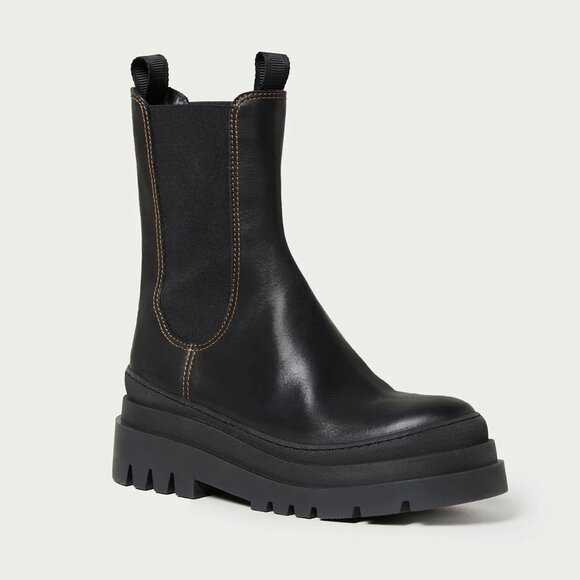 Loeffler Randall Carlota Black Chunky Lug Boot Black Size 6.5 NEW IN BOX - Picture 1 of 13